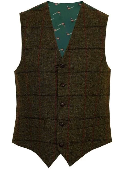 Green HARRIS TWEED Gigha Waistcoat - Image 3
