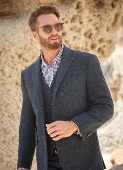 Blue HARRIS TWEED Benbecula Jacket Regular