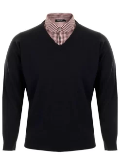 Navy Mock Shirt Jumper