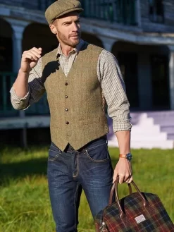 Green HARRIS TWEED Uist Waistcoat