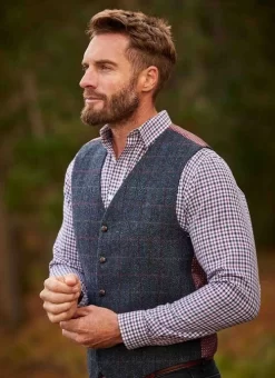 Blue HARRIS TWEED Skye Waistcoat