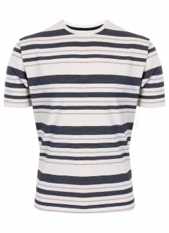 Navy Stripe Crew Neck T Shirt