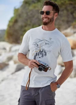 Ivory Graphic Print T Shirt