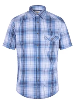 Navy Seersucker Check Shirt