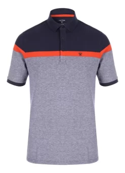 Navy Panel Stripe Polo