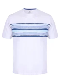 White Chest Stripe T Shirt