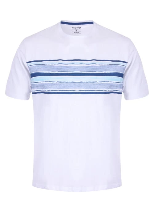 White Chest Stripe T Shirt