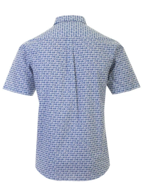 Blue Cotton Print Shirt - Image 2