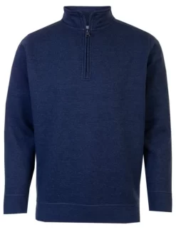 Navy Zip Neck Sweatshirt