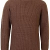 Tan Crew Neck Fishermans Rib Jumper