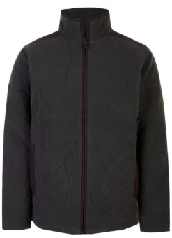 Khaki Quilted Zip Through Fleece