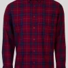 Red Herringbone Check Shirt