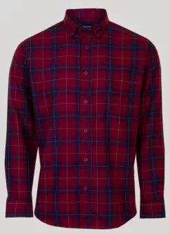 Red Herringbone Check Shirt