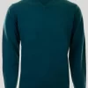 Green V Neck Fine Knit Jumper