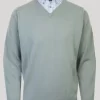 Green Mock Shirt V Neck Jumper