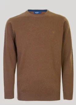 Tan Lambswool Crew Neck Jumper