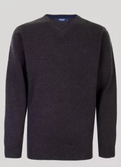 Brown Lambswool V Neck Jumper
