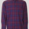 Burgundy Long Sleeve Check Shirt