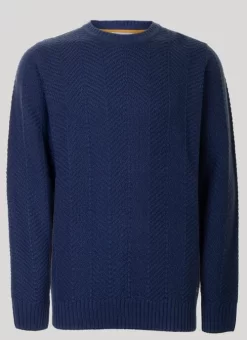 Crew Neck Herringbone Jumper