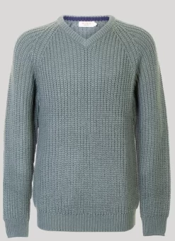 V Neck Fishermans Rib Jumper