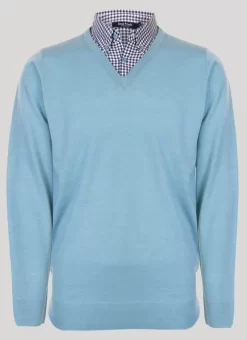 Mock Shirt V Neck Jumper