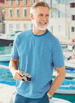 Crew Neck Stripe T-Shirt