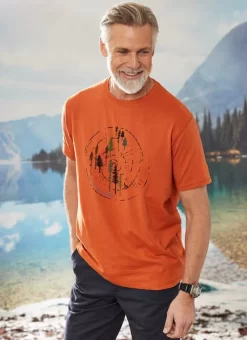 Orange Graphic Print T Shirt