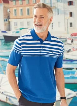 Gradient Stripe Polo Shirt