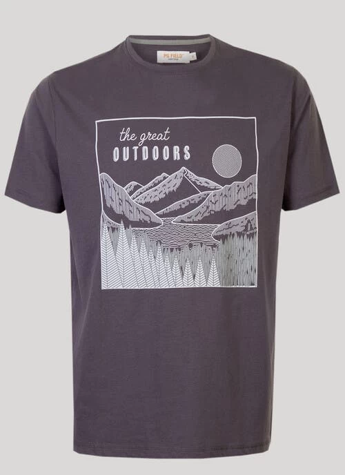 Grey Graphic Print T-Shirt