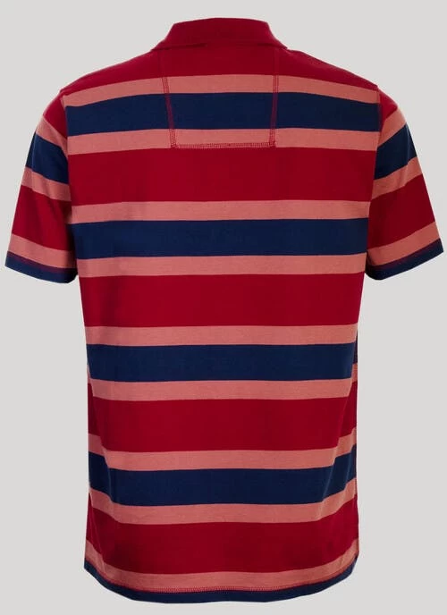 Burgundy Stripe Polo Shirt - Image 2