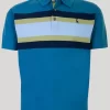 Teal Chest Stripe Polo Shirt