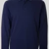 Navy Long Sleeve Polo Top