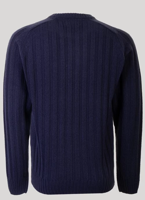 Navy Crew Neck Rib Jumper - Image 2