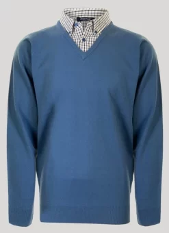 Mock Shirt Fine Knit Jumper