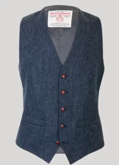 Blue Harris Tweed Benbecula Waistcoat