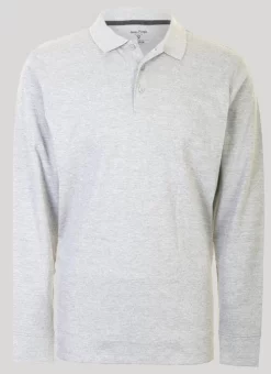 Grey Long Sleeve Polo Top
