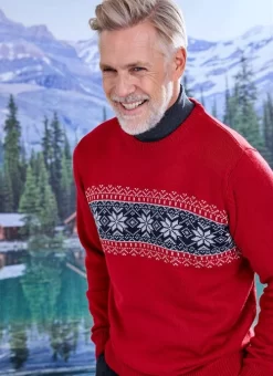 Red Fairisle Snowflake Jumper