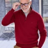 Machine Washable Lambswool Zip Neck Jumper