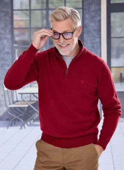 Machine Washable Lambswool Zip Neck Jumper