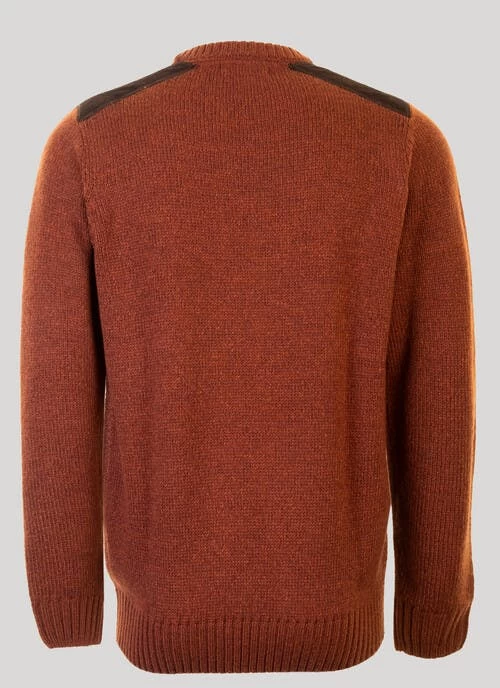 Orange Crew Neck Suede Trim Jumper - Image 2