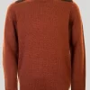 Orange Crew Neck Suede Trim Jumper