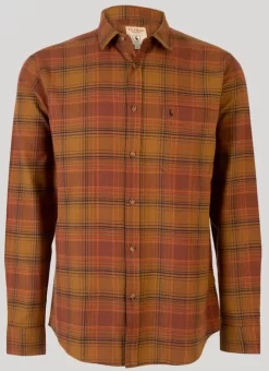 Orange Flannel Check Shirt