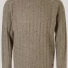 Blue Crew Neck Rib Jumper