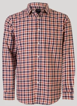 Navy Long Sleeve Check Shirt