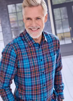 Teal Long Sleeve Check Shirt