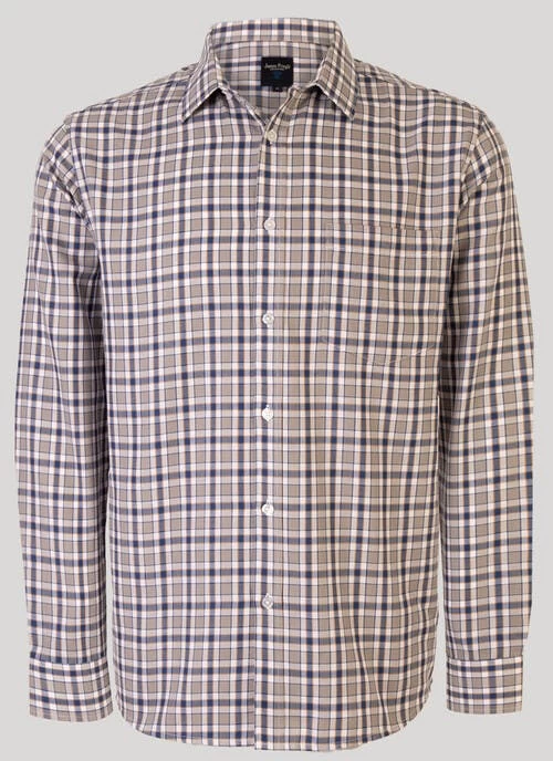 Grey Long Sleeve Check Shirt