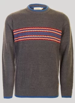 Grey Fairisle & Rib Jumper