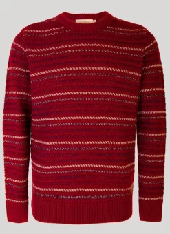 Red Textured Stripe Jumper