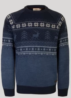 Navy Reindeer Yoke Jumper