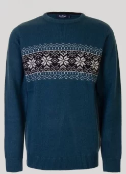 Blue Fairisle Snowflake Jumper